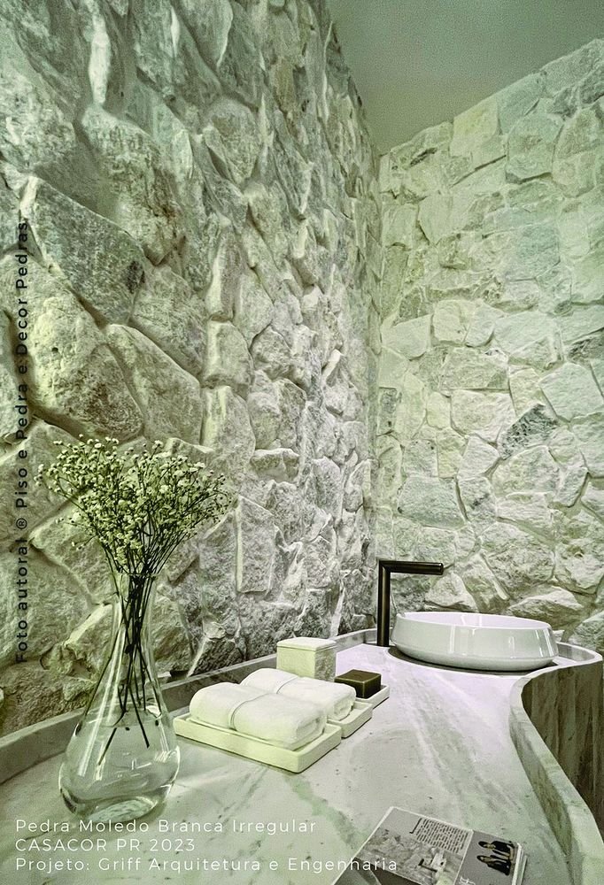 Pedra Branca Premium - pedra decorativa natural, Dec Palmas